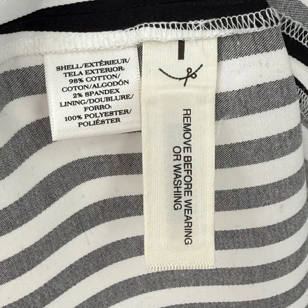 NWT Ann Taylor Petite 6P Black White Stripe Fit & Flare Dress - Picture 8 of 10